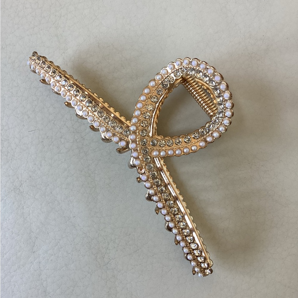 Gold, Diamond & Peal Hair Clip